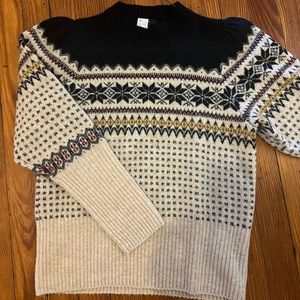 J. Crew fair isle puff-sleeve crew neck sweater in Supersoft yarn